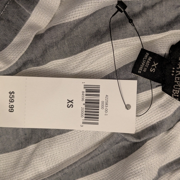 NWT Banana Republic Factory Off Shoulder Striped Blouse XS - Picture 4 of 8